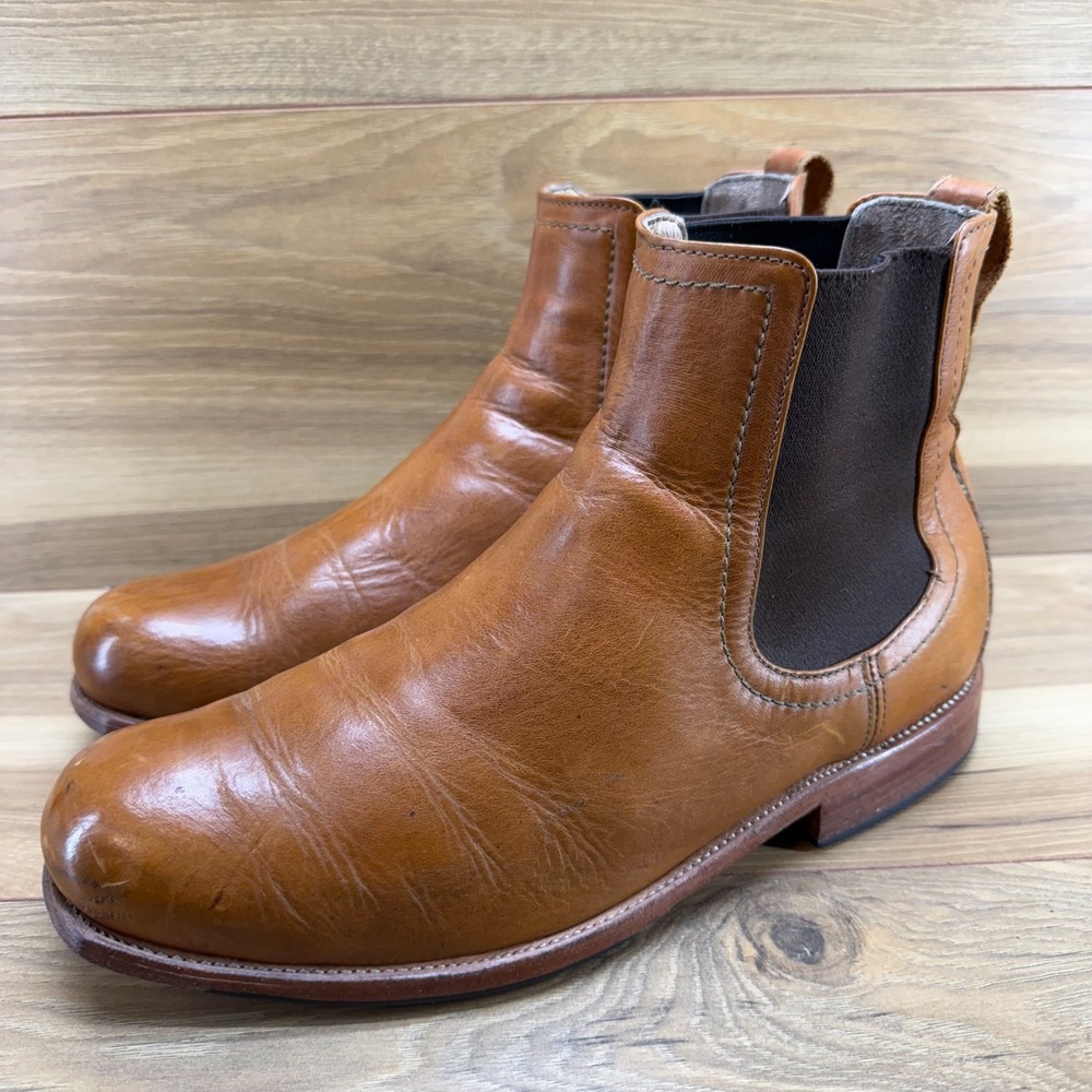 Adelante The Mendoza Mens 9.5 EE Caramel Leather Chelsea Ankle Boot